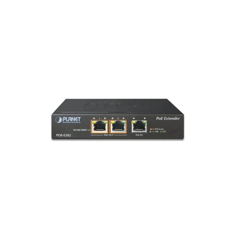 POEE202 1Port 8023at PoE+ to 2Port 8023afat Gigabit PoE Extender