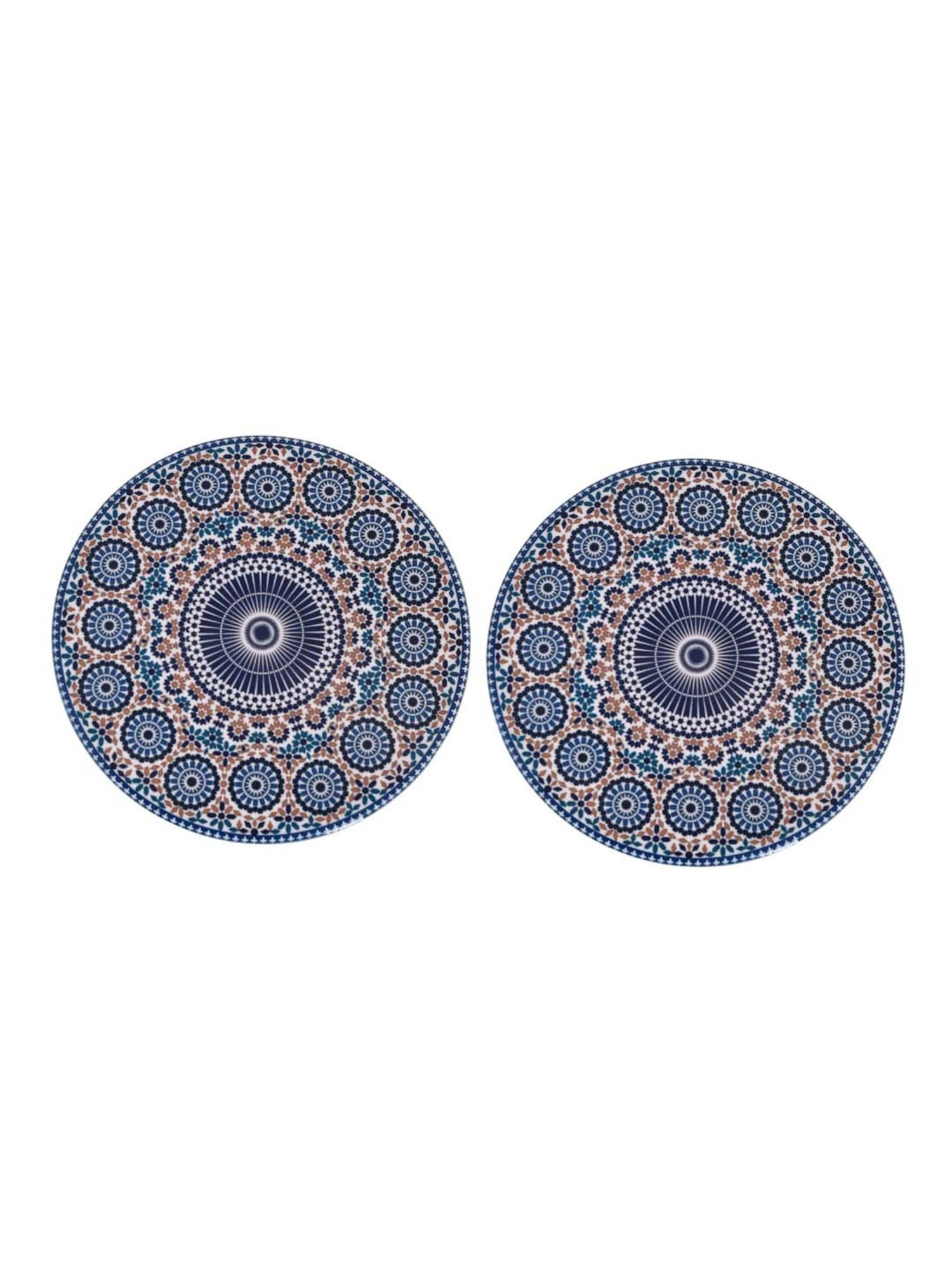 TAYHAA Blue Ceramic Exquisite Printed Coasters - Set of 2