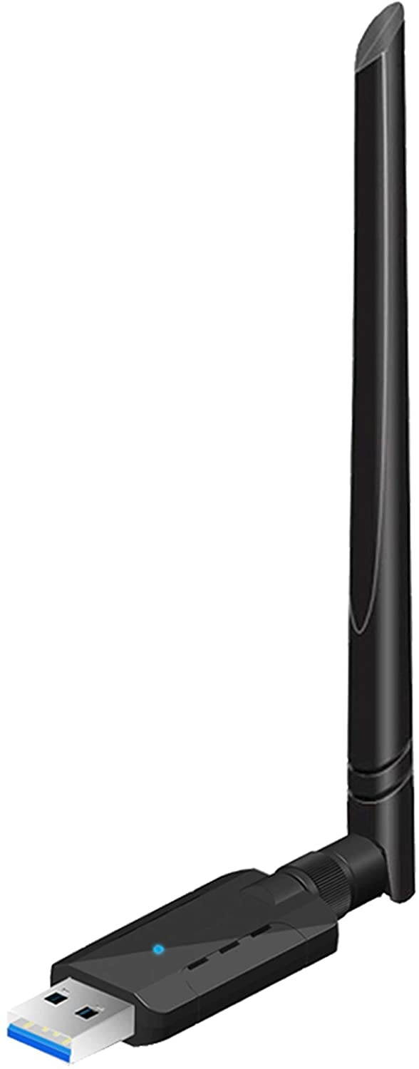 GemCoo USB WiFi Adapter 1200Mbps USB 3.0 Wireless WiFi Dongle 2.4G/5.8G 802.11ac Network Adapter with 5dBi High Gain Antenna for Windows XP/Vista/7/8/8.1/10 Linux 2.6 or Above Mac OS X 10.6-10.15