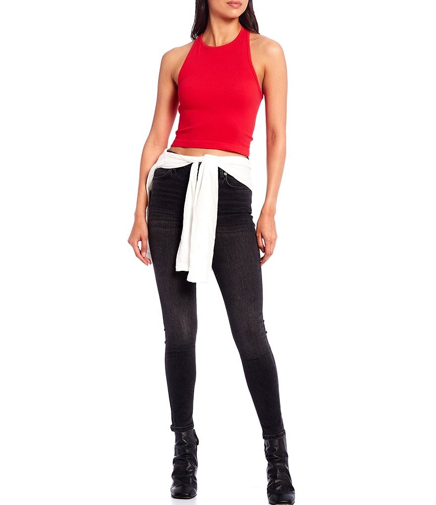 Free People Haley Racerback Cropped Knit Tank