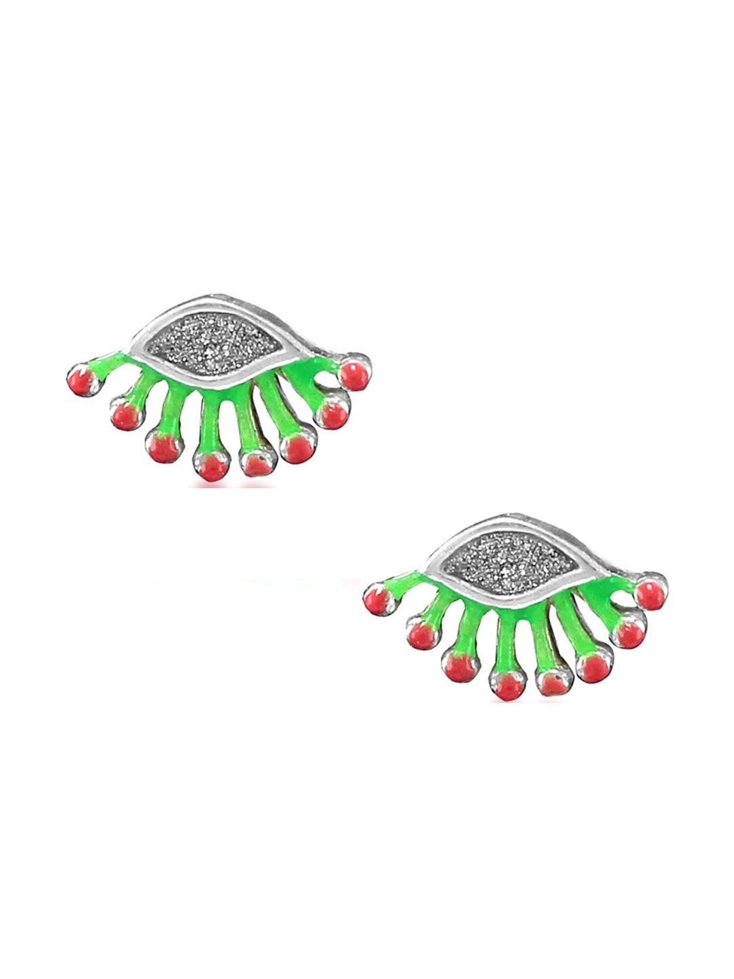 Taraash 92.5 Sterling Silver Enamel Earrings for Women