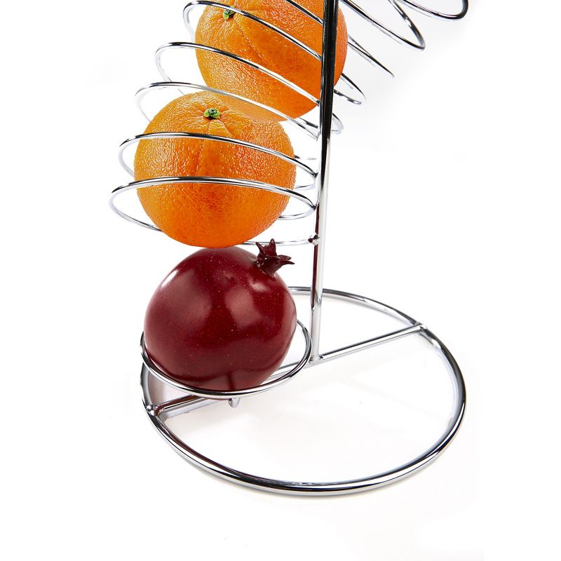 Mind Reader Stainless Steel Spiral Fruit Basket Holder, Silver