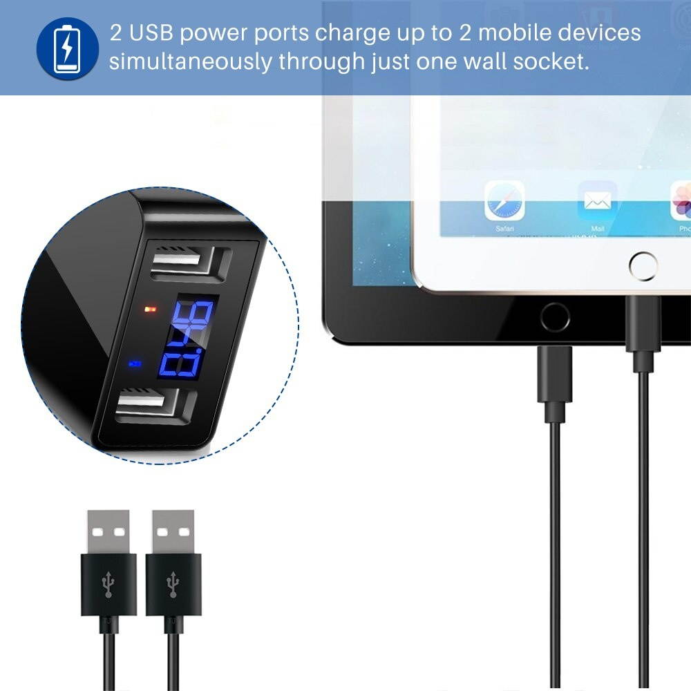 EU Plug 2 USB Adapter Phone Wall Charger Device Micro Data Charging 3A EU Plug Charger Smart Charging For Huawei Sony Samsung