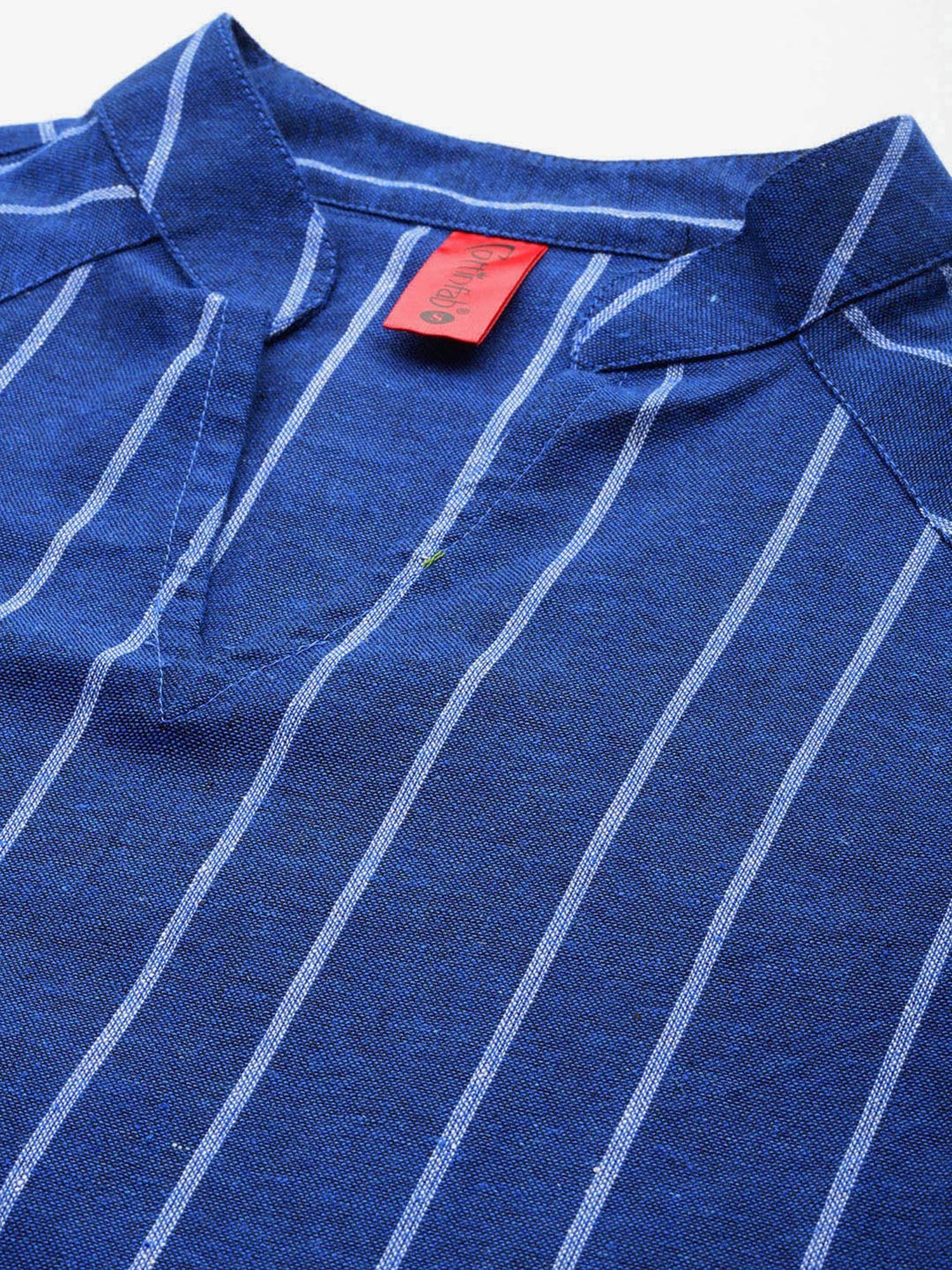 Cottinfab Blue & White Cotton Striped Top