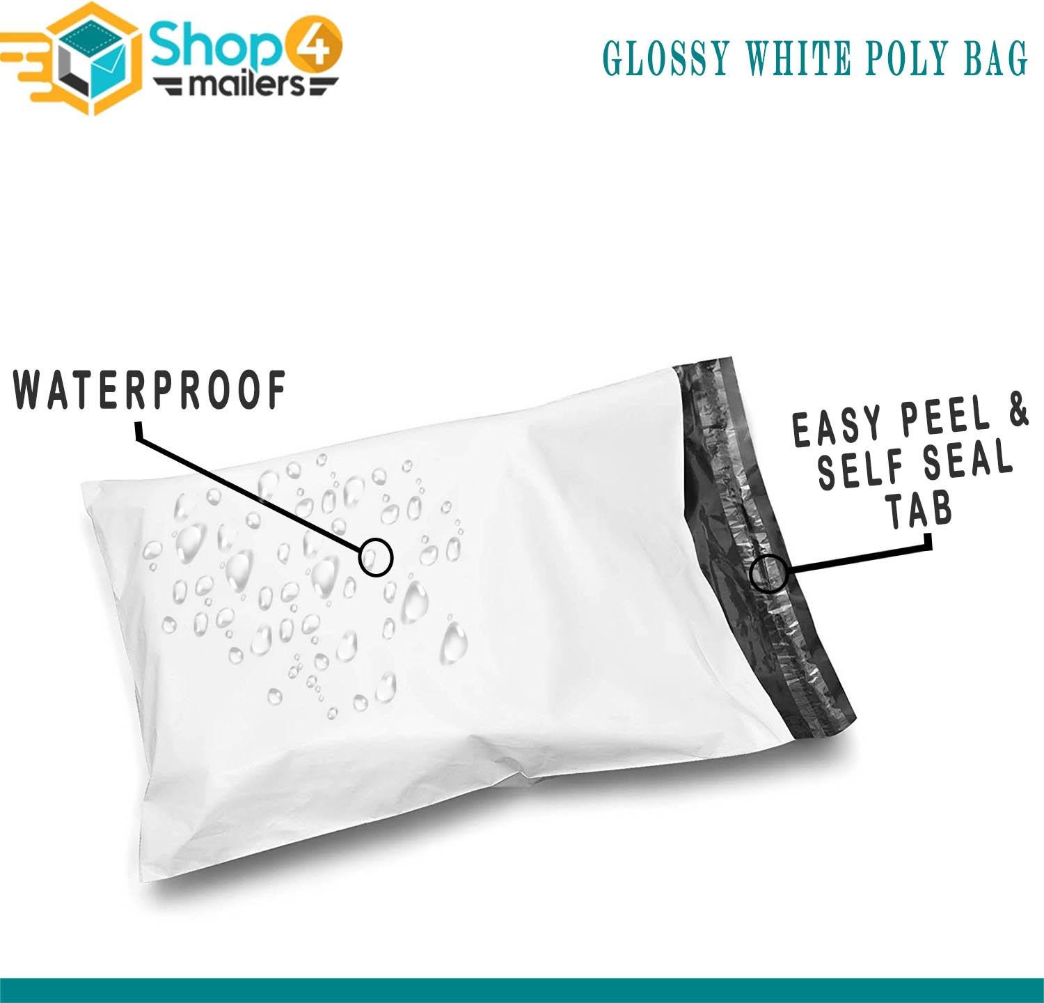 Shop4Mailers 12 x 15.5 Glossy White Poly Bag Mailer Envelopes 2 Mil (1000 Pack)