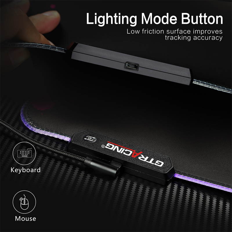 GTRACING RGB Gaming Mouse Pad,Extended Computer Keyboard Mat with Lighting Modes and Durable Stitched Edges and Non-Slip Rubber Base, Computer Keyboard Mousepads Mat,31.5X 11.8in