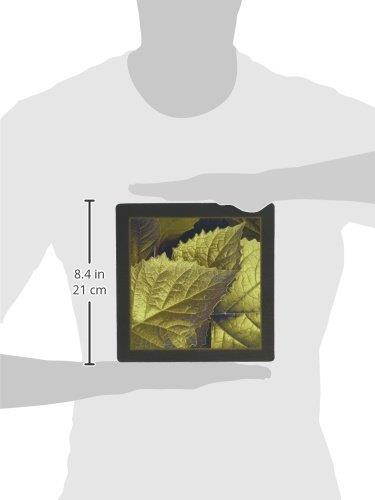 3dRose LLC 8 X 8 X 0.25 Inches Mouse Pad, Gold and Bronze Metallic Leaves with Chocolate Frame (mp_33445_1)