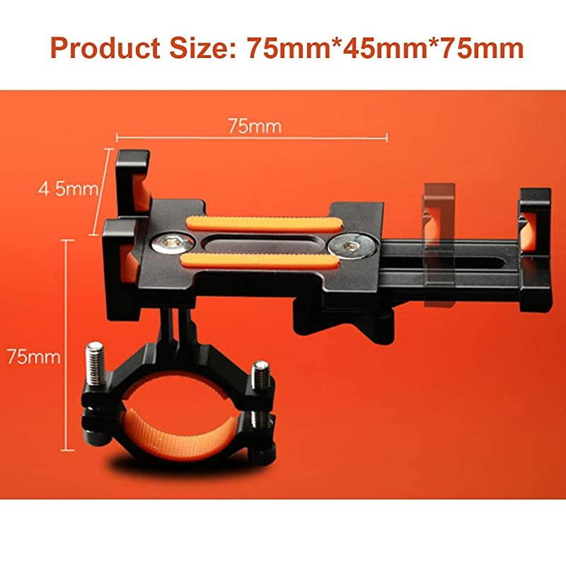 Bike Phone Mount, Aluminum Bicycle Motorcycle Cell Phone Holder 360&deg; Rotation Bike Handlebar Phone Cradle, Compatible with Smartphones Between 7cm-9.5cm Wide