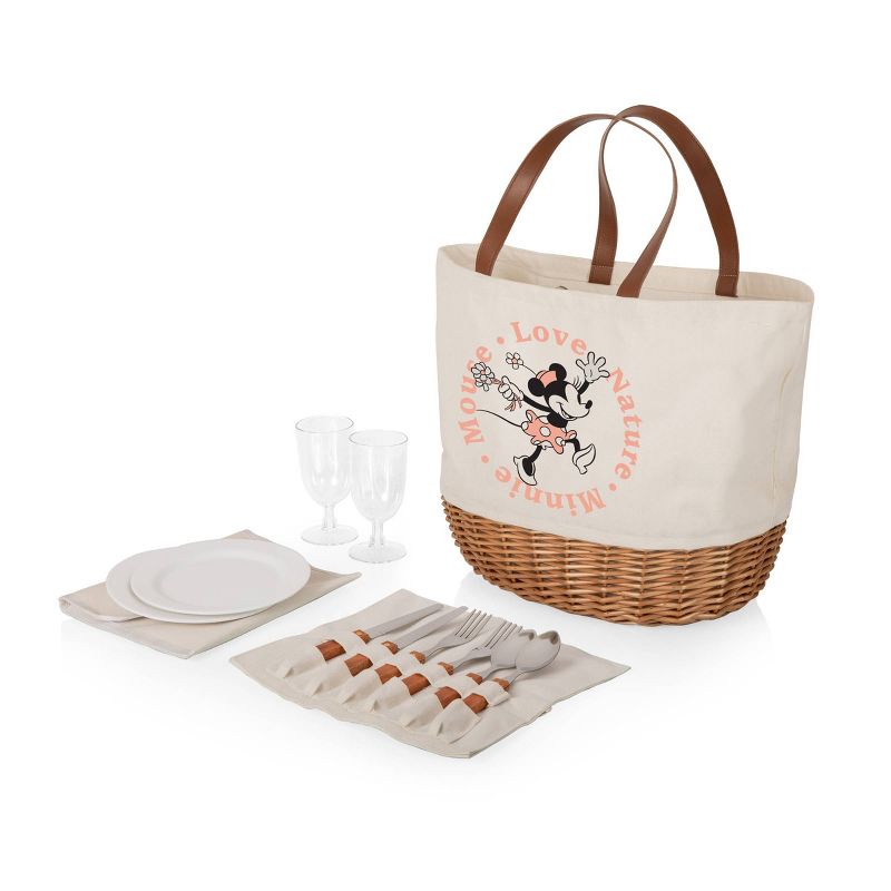 Picnic Time Promenade Canvas and Willow 34.65qt Picnic Basket - Minnie Mouse