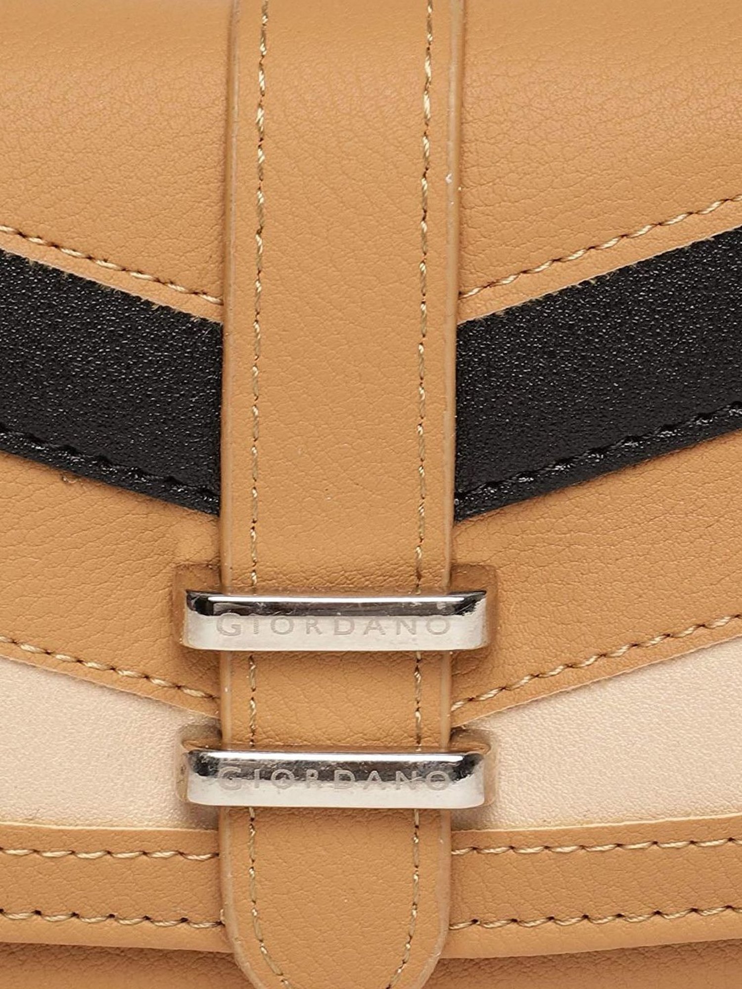 Giordano Tan & Black Paneled Wallet for Women