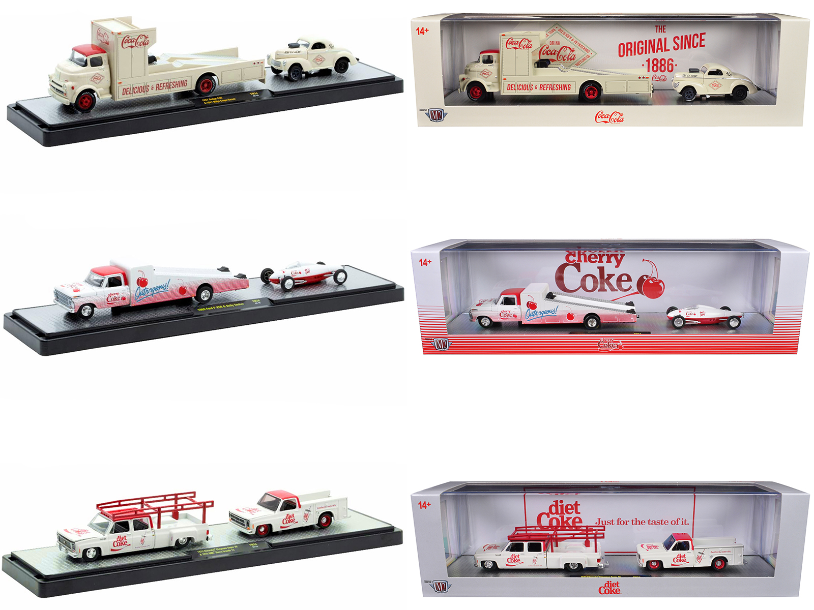 Auto Haulers "Coca-Cola" Set of 3 pieces Release 34 Limited Edition to 8000 pieces Worldwide 1/64 Diecast Models by M2 Machines