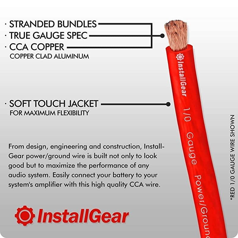 10 Gauge 25ft Blue and 25ft Black PowerGround Wire True Spec and Soft Touch Cable