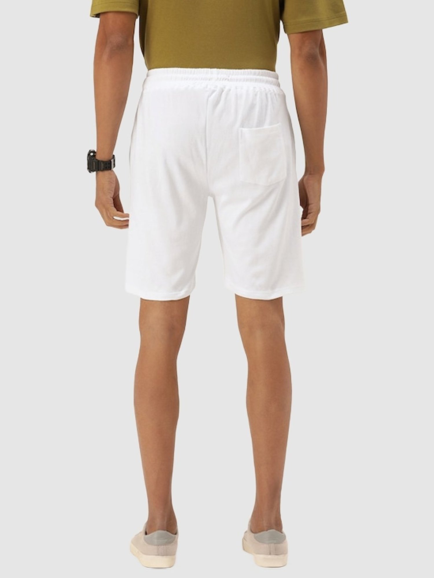 Bene Kleed White Cotton Loose Fit Shorts
