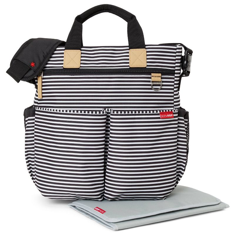 Skip Hop Duo Signature Diaper Bag - Black & White Stripe