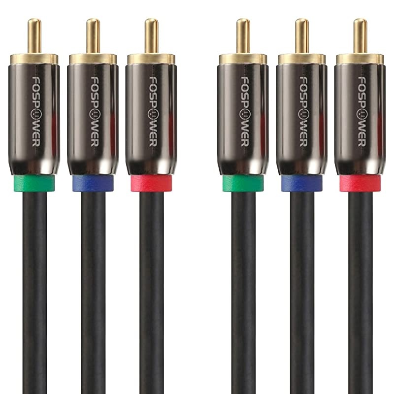 3 FT 3RCA Male to 3RCA Male RGB Plugs YPbPr Component Video Connectors Cable for DVD Players VCR Camcorder Projector Game Console and More Red Green Blue