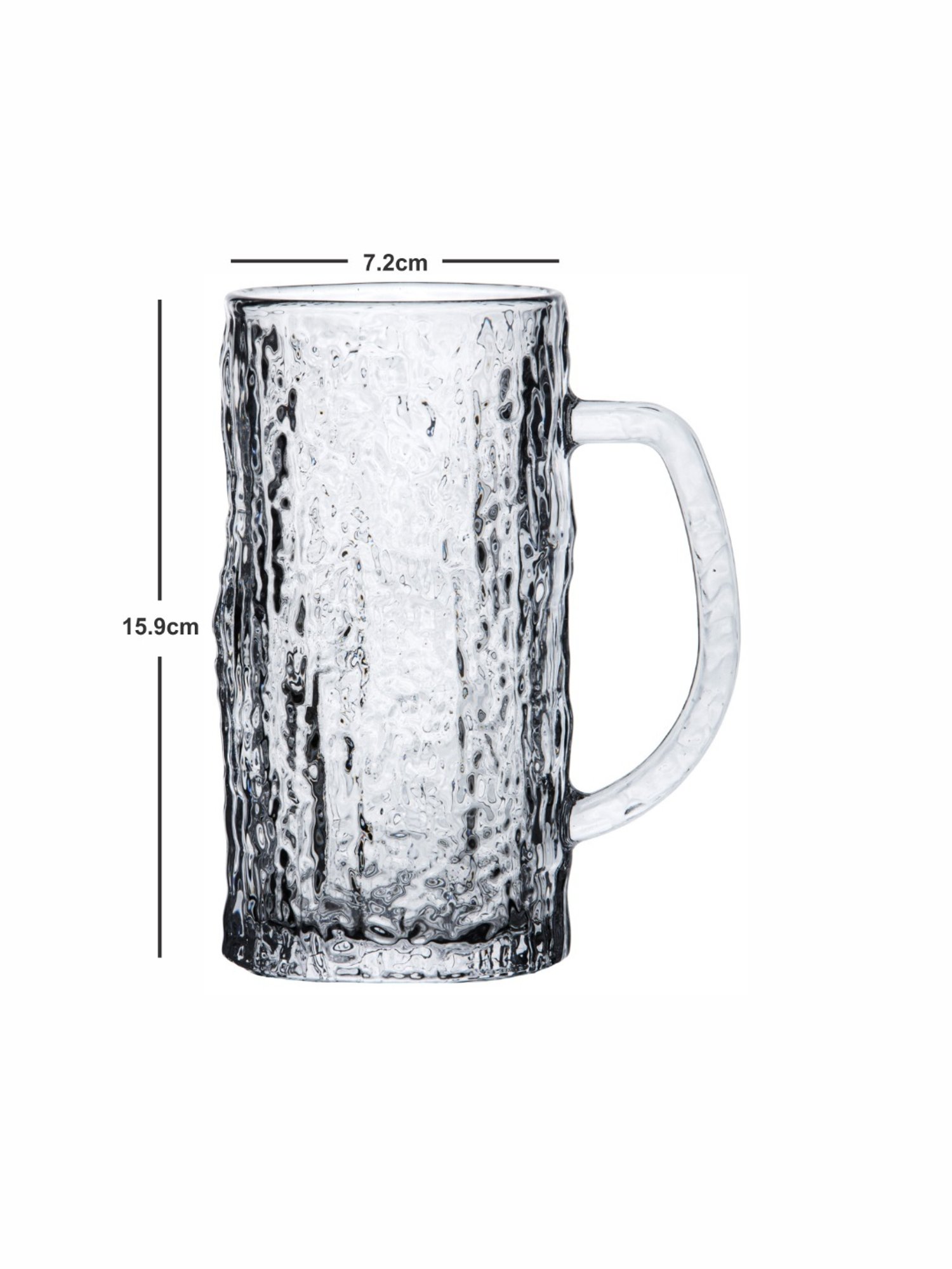 Goodhomes Transparent Glass Beer Mug - Set of 2 (490ml)