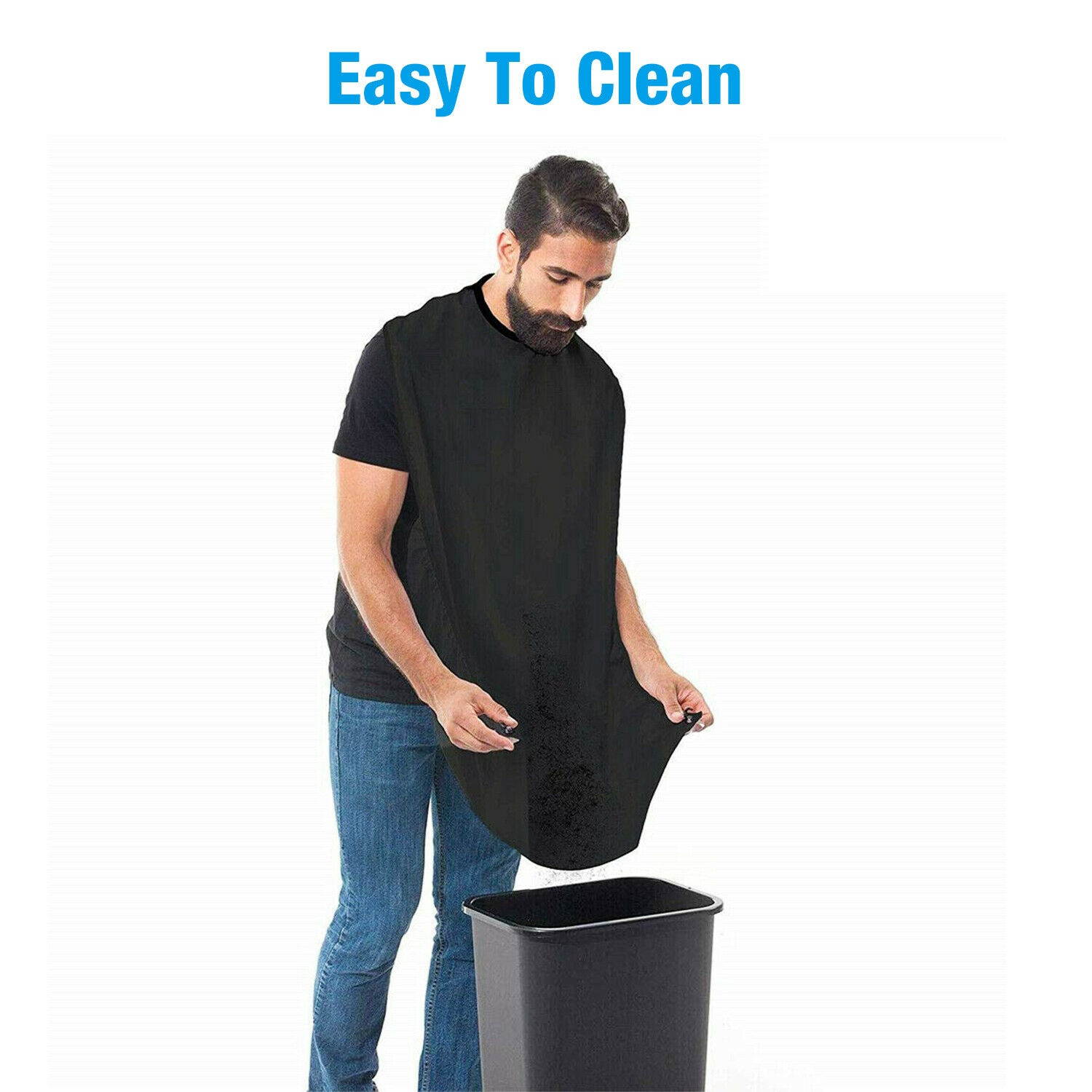 Men Facial Hair Trimming Catcher Beard Whiskers Bib Shaving Apron Cape Cloth USA