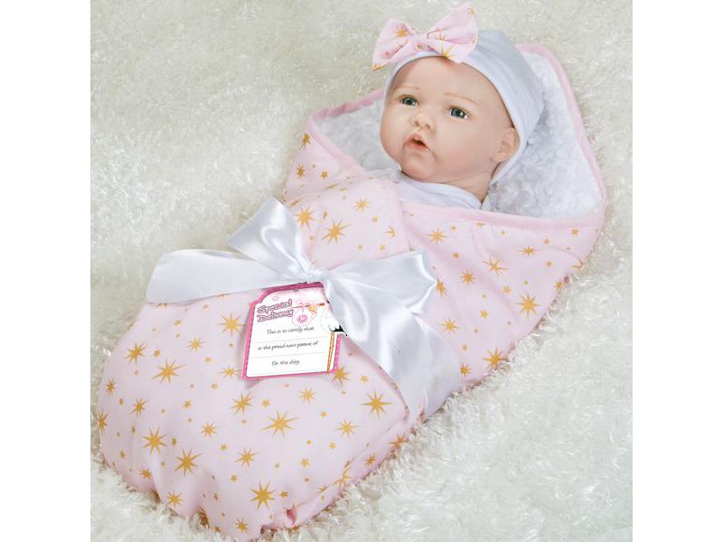 Paradise Galleries Reborn Baby Doll in Silicone-like Vinyl, 19 inch Newborn Girl Baby Bundles: Born To Sparkle, 7-Piece Ensemble