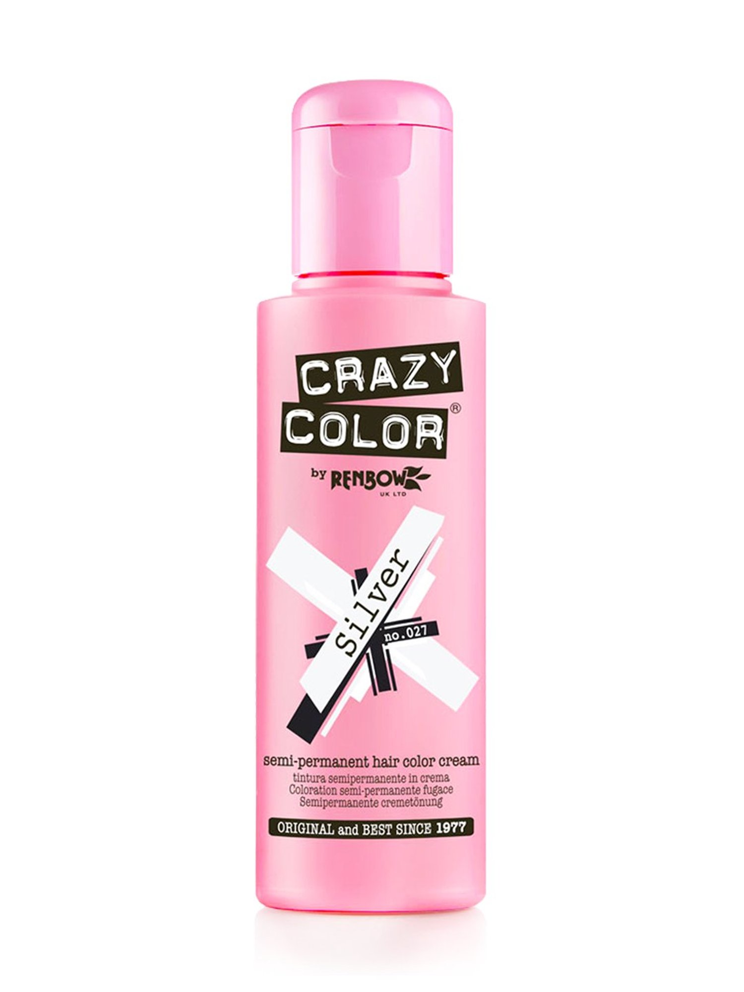 Crazy Color Semi-Permanent Hair Color Cream Silver 027 - 100 ml