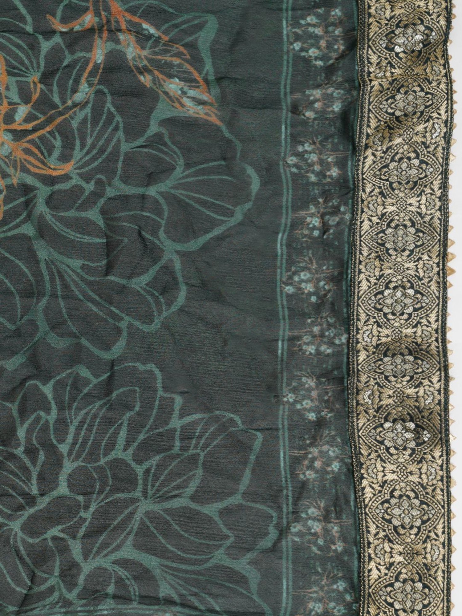 Stylee LIFESTYLE Green Embellished Unstitched Dress Material