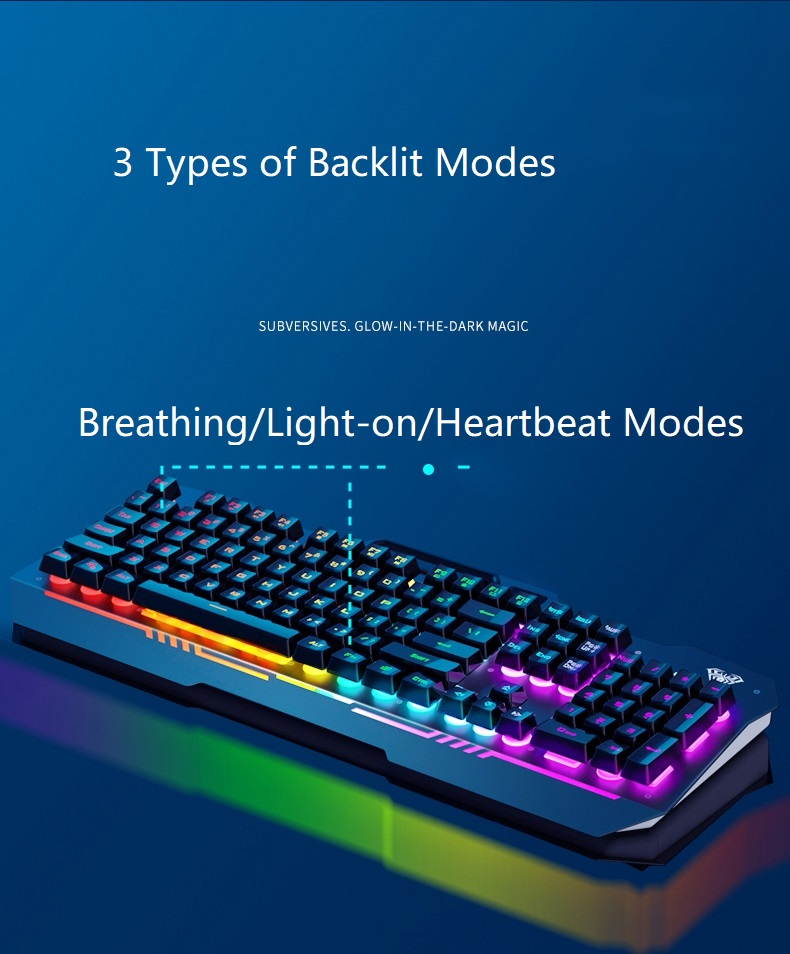 AULA F3010 Ergonomic Design Mechanical Feeling Gaming Keyboard  with Cool Backlit, 2400DPI Macro  Mouse and Gaming Headset Combo for Gaming and Office, 26 Non-conflicting Keys