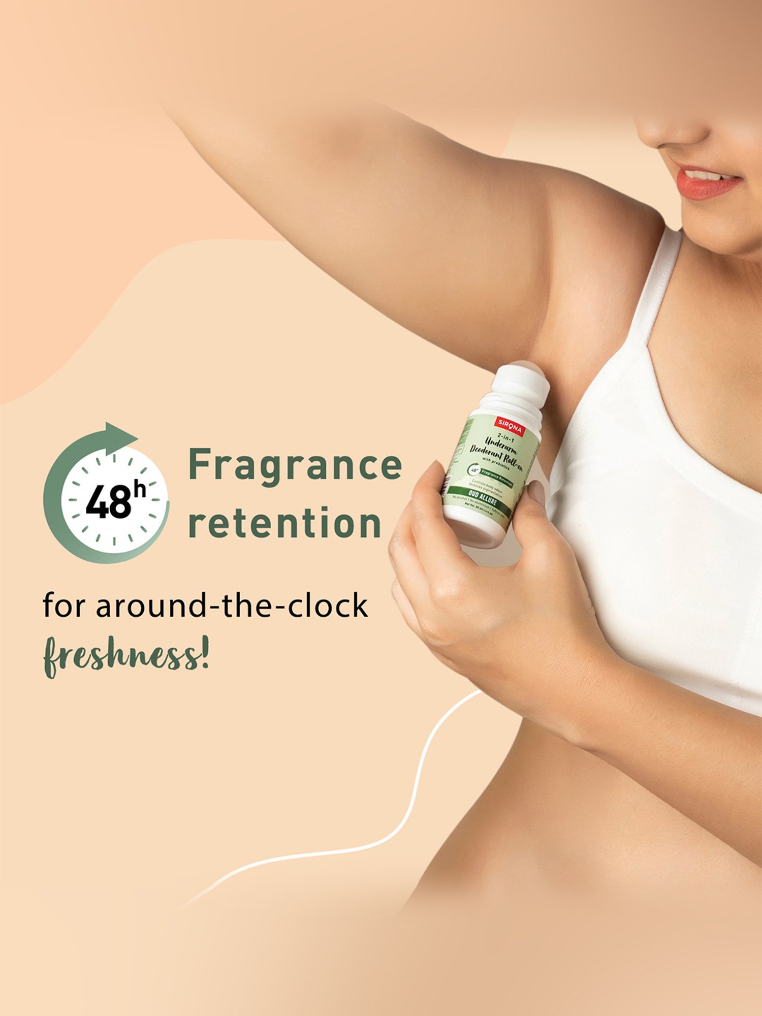 Sirona 2-in-1 Underarm Deodorant Roll On - 50 ml