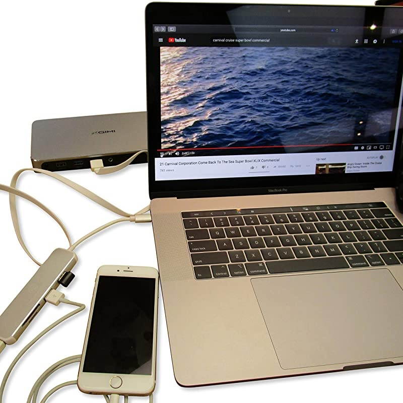 USB C to HDMI - 5 in 1 Adapter - for Flash Drive, SD, Micro Sandisk, and Display - Use with Chromebook 4k Video Using hi-Speed up to 5 gigabit