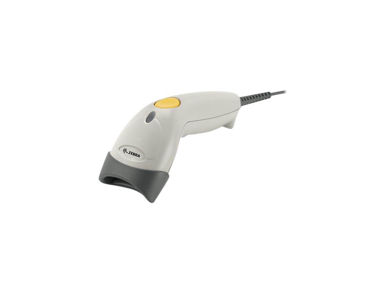 symbol LS1203 Corded General Purpose 1D Bi-directional Barcode Scanner, RS232, USB, KBW, USB Kit, White - LS1203-1AZU0100ZR