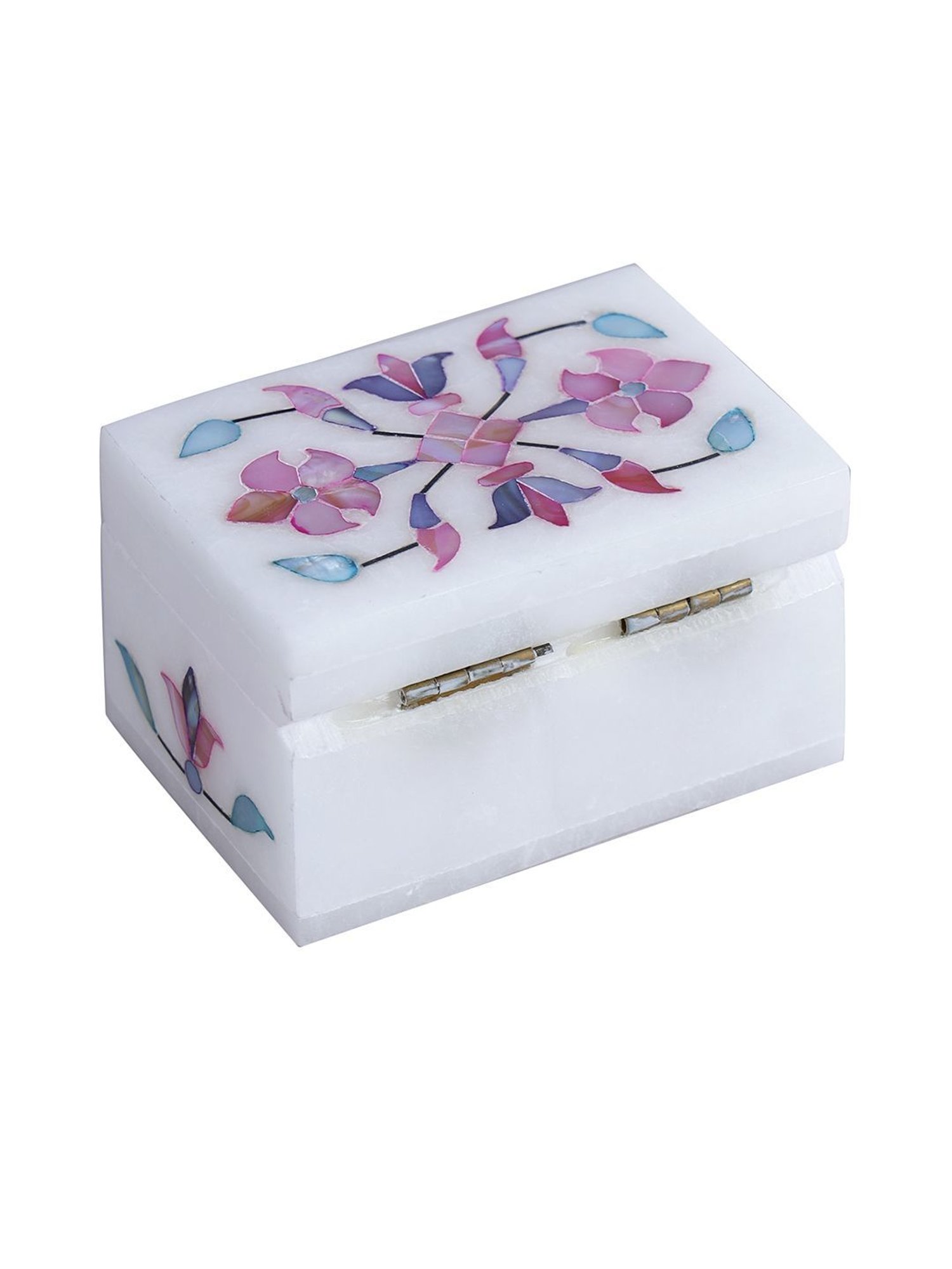 Aapno Rajasthan Pink & White Marble Jewellery Box