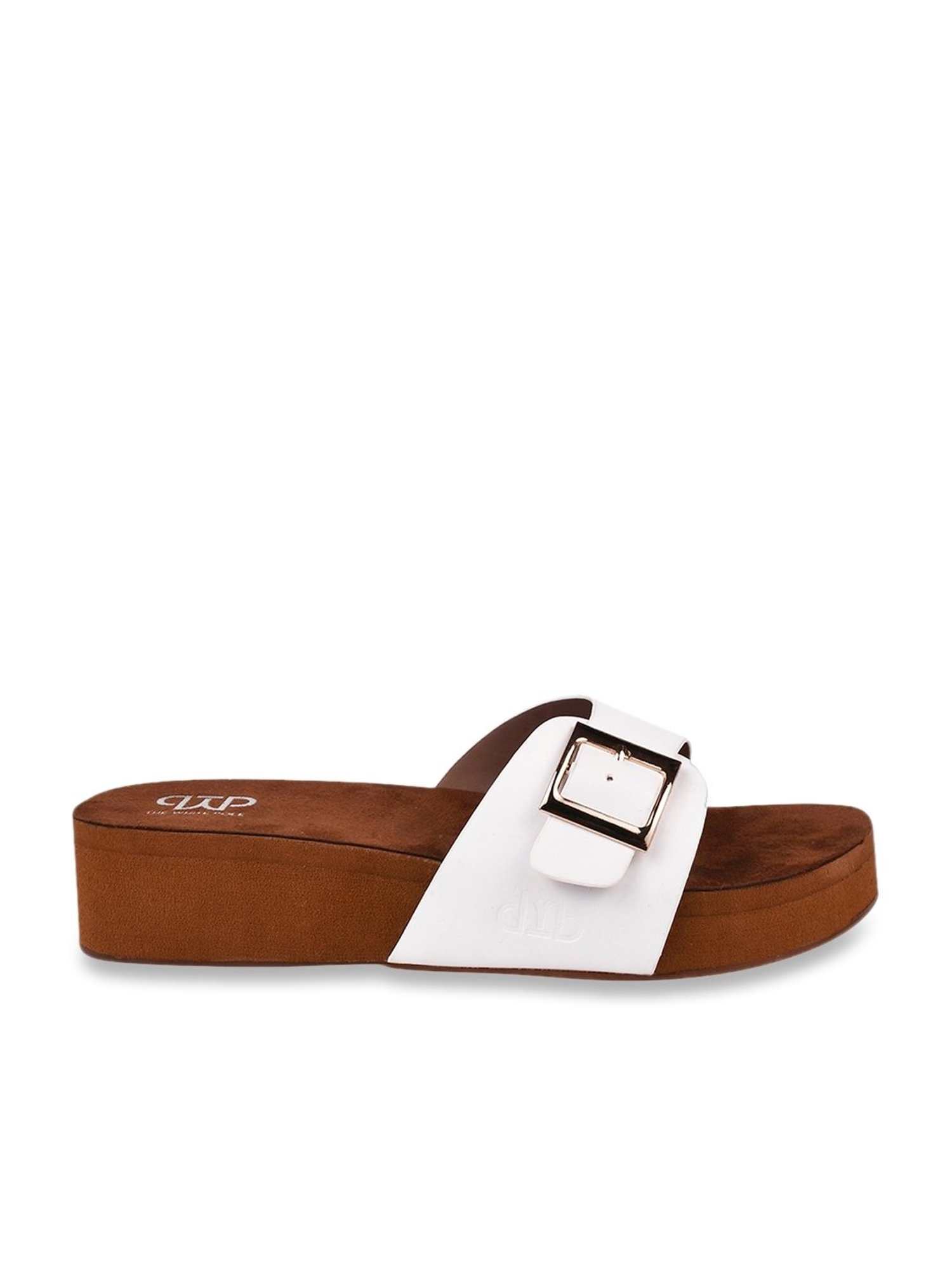 The White Pole Women's White Casual Wedges