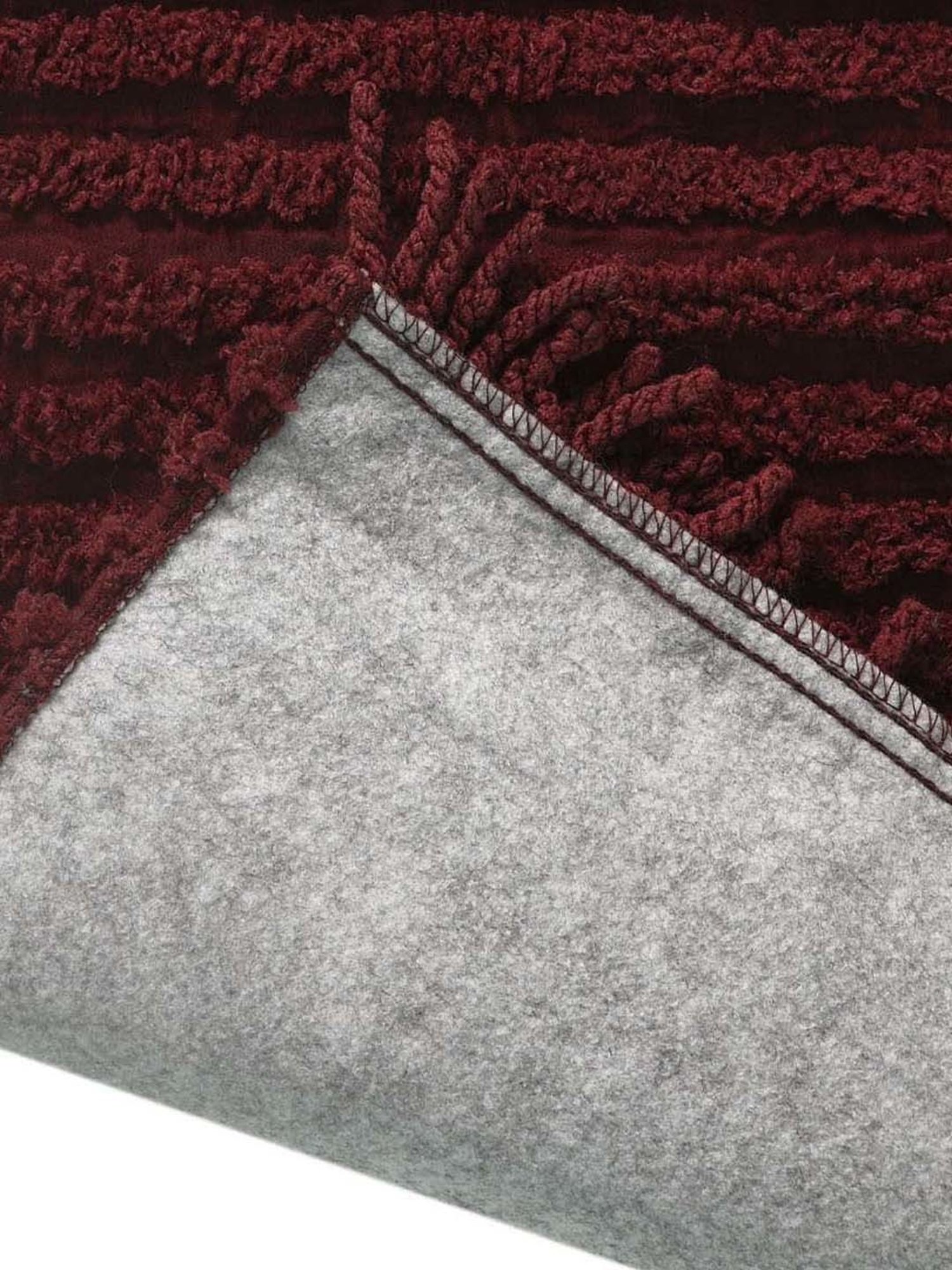 Saral Home Easy Living Maroon Microfiber Axis Sofa Cover Set