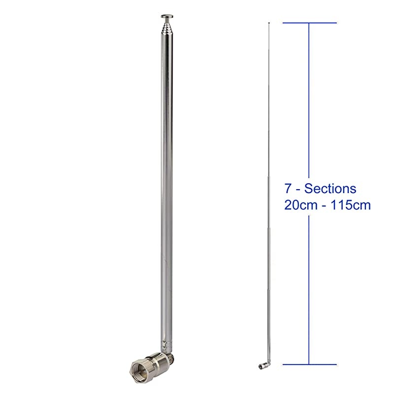 FM Antenna 115cm 7 Sections Telescopic FM Radio Antenna Replacement for Yamaha Onkyo Pioneer Marantz Indoor Sound HD Radio Bluetooth Home Stereo Receiver AV Audio Vedio Home Theater Receiver