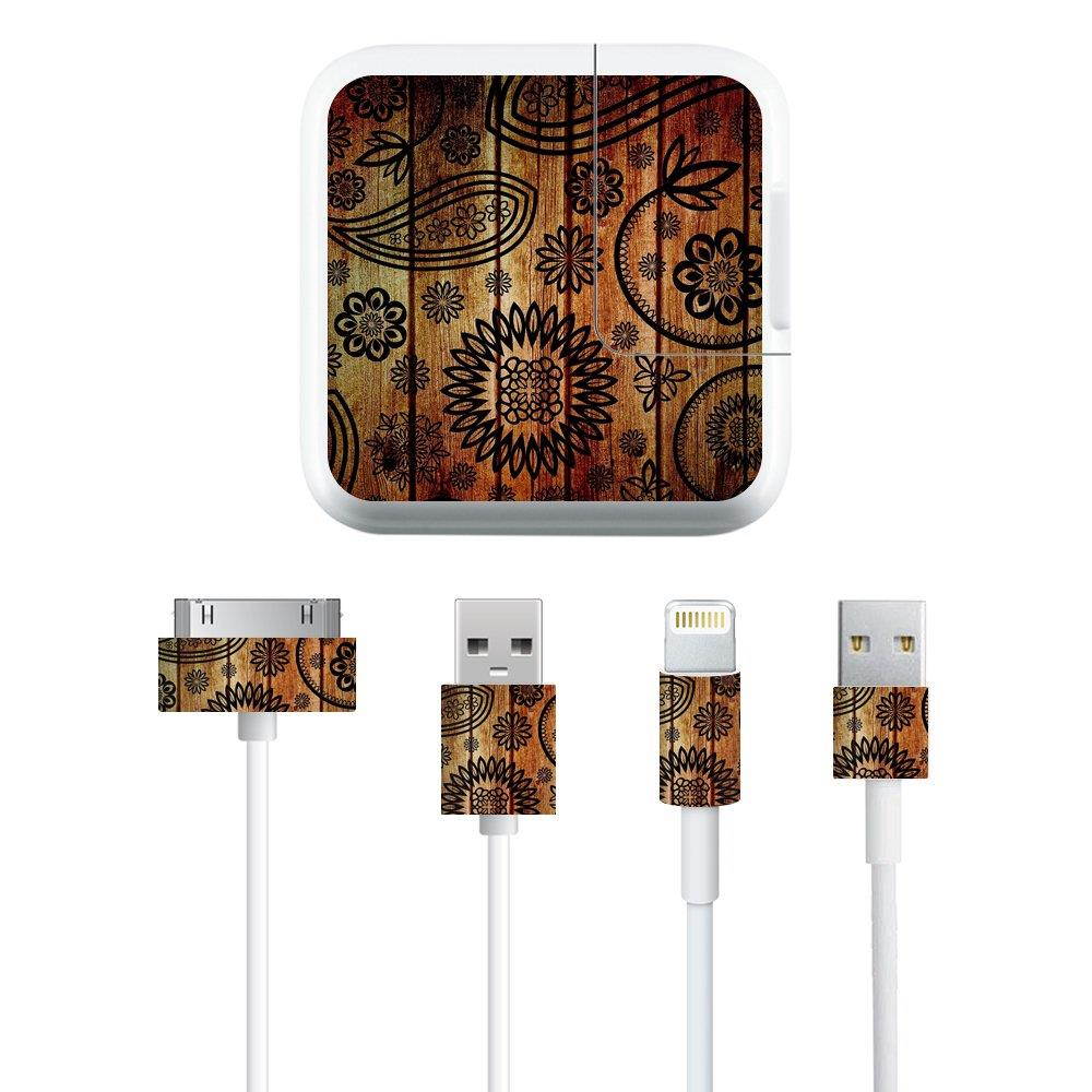 MightySkins Protective Vinyl Skin Decal Apple iPad Charge Kit wrap Cover Sticker Skins Wooden Floral