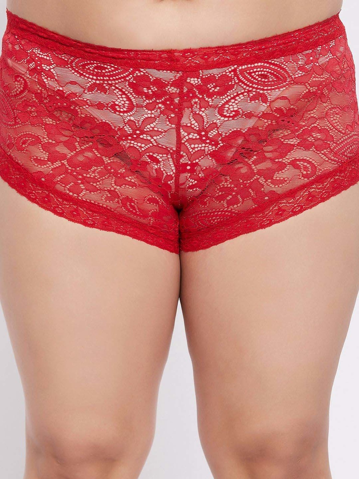 Secrets By ZeroKaata Red Lace Work Hipster Panty