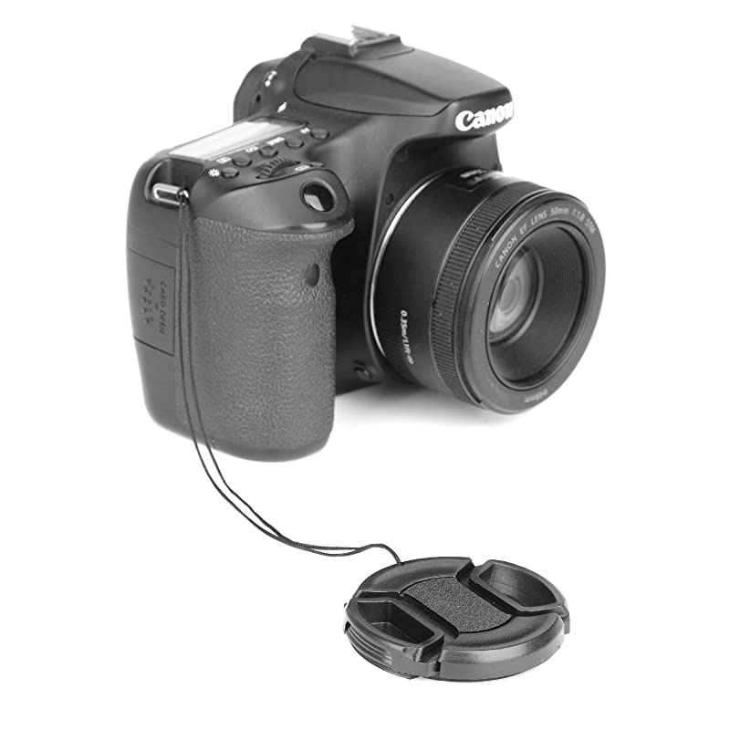 52mm Lens Cap Center Pinch with Lens Cap Leash Hole Bundle Compatible with Nikon Sony Canon DSLR s & Other DSLR s UV Lens (52mm)- 4 Pack