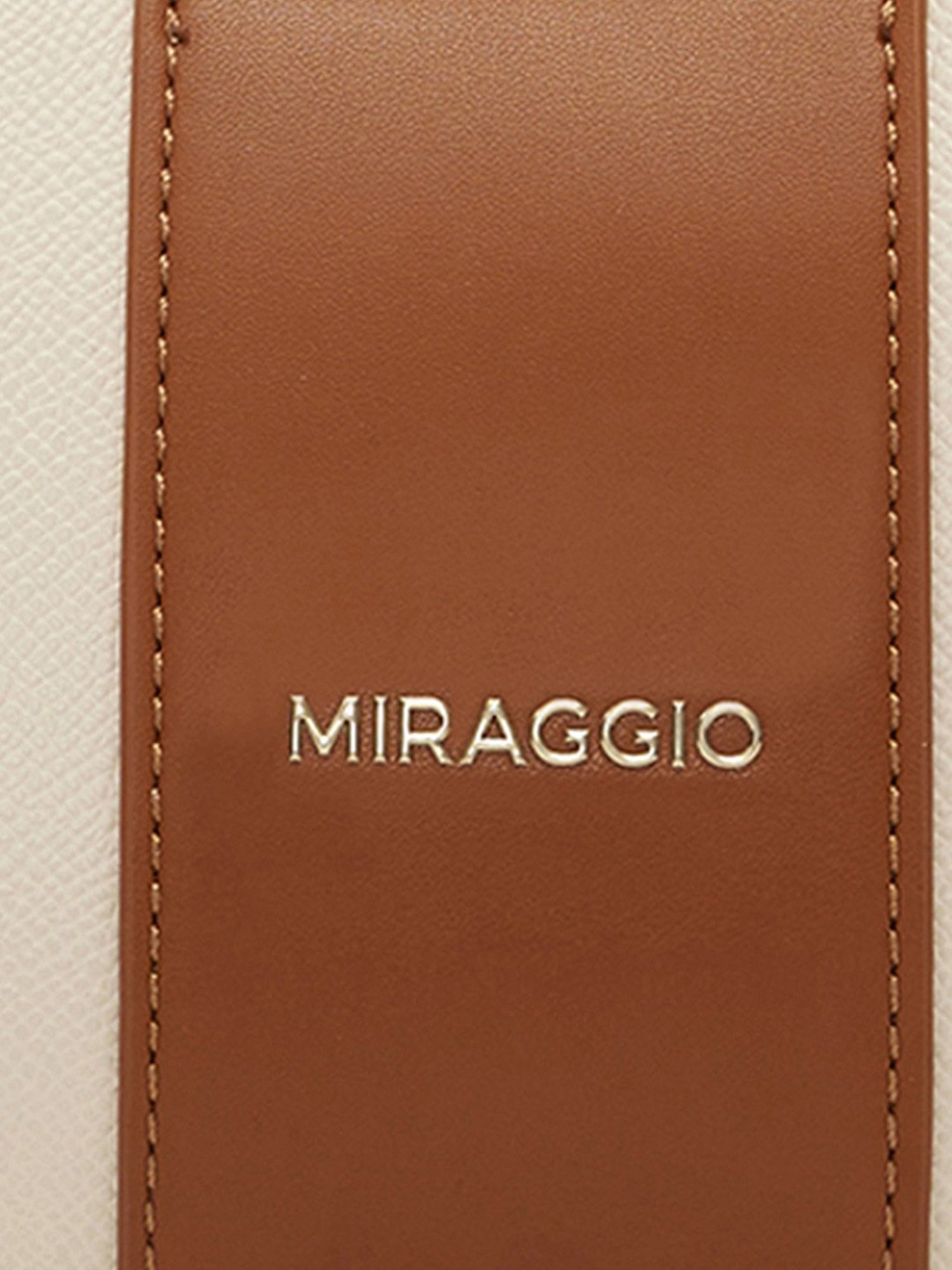 Miraggio Bella Ivory & Tan Small Shoulder Handbag