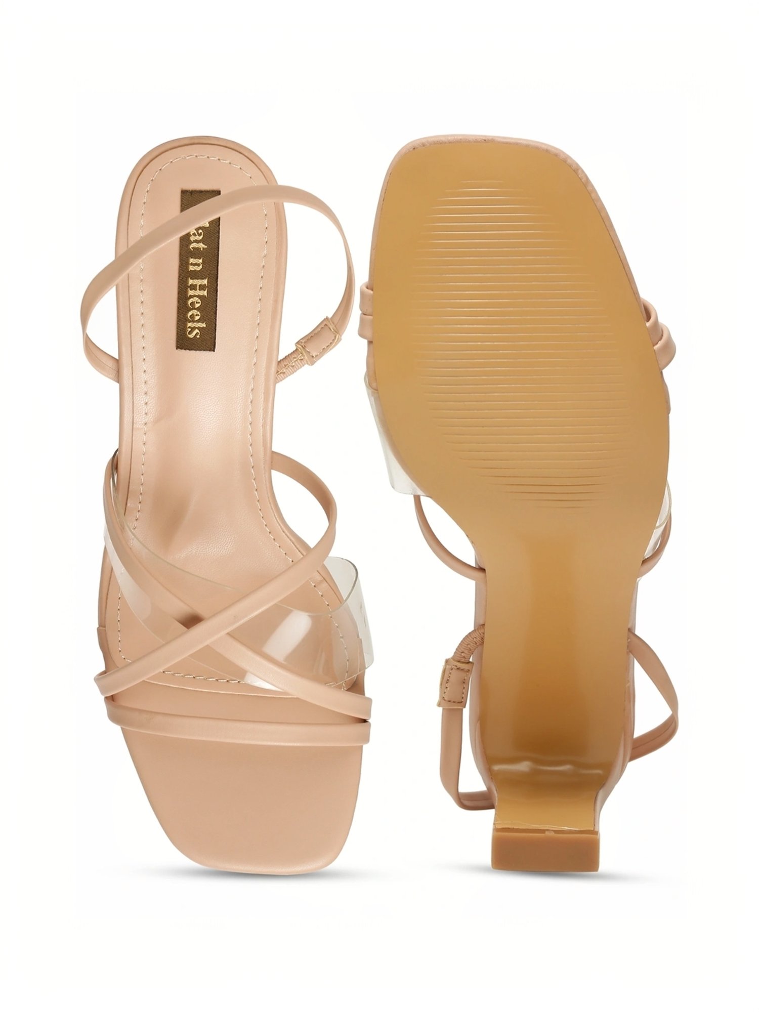Flat N Heels Women's Beige Sling Back Sandals