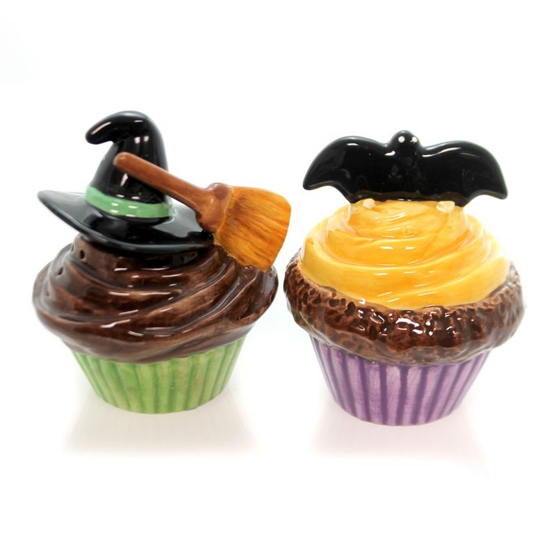 Tabletop 3.0" Bat & Witch Hat Salt & Pepper Halloween Spookycupcake Cosmos Gifts Corp.  -  Salt And Pepper Shaker Sets