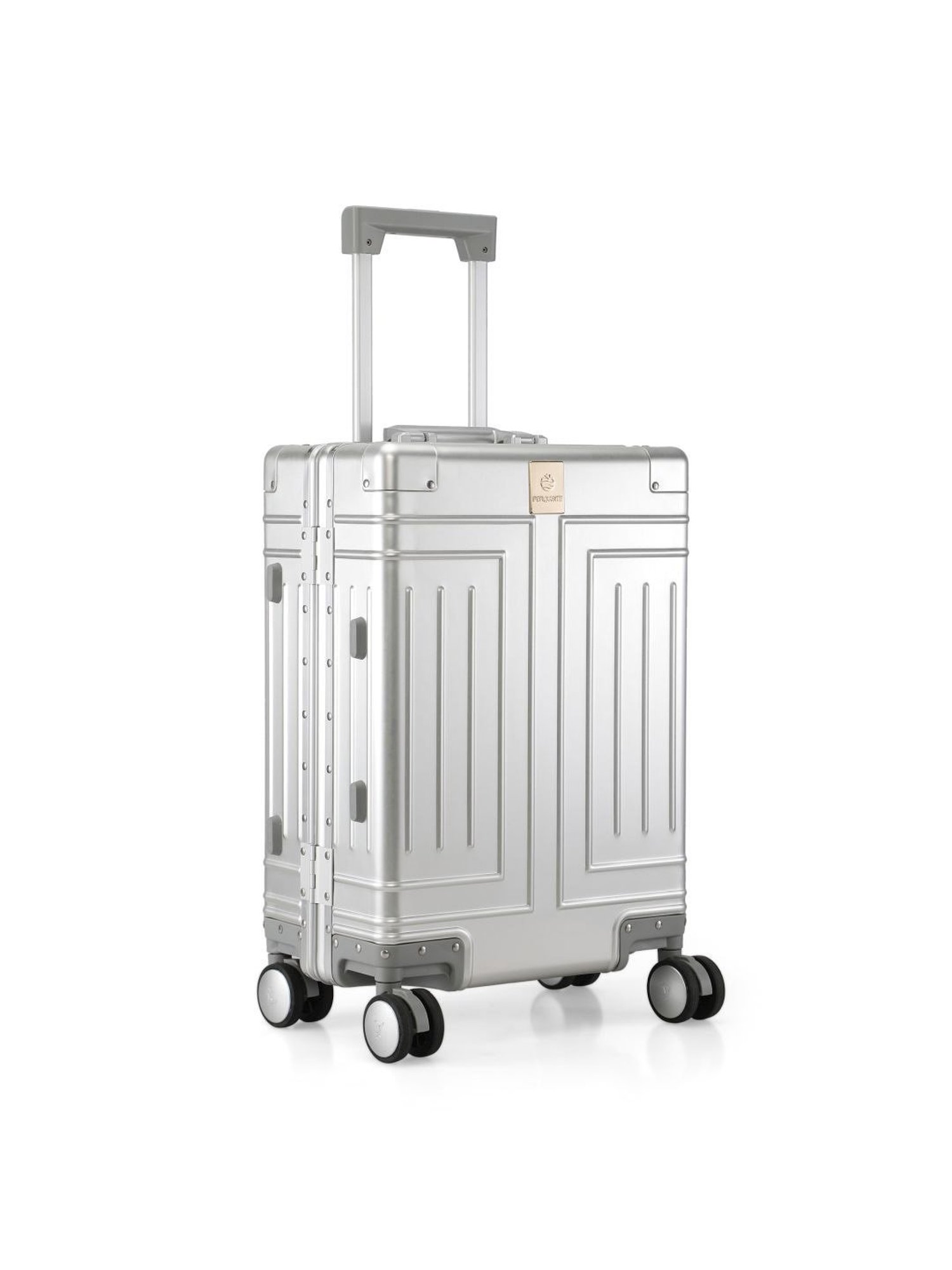 Perquisite Aluminium Trolly Silver Textured Hard Cabin Bag - 56 cm