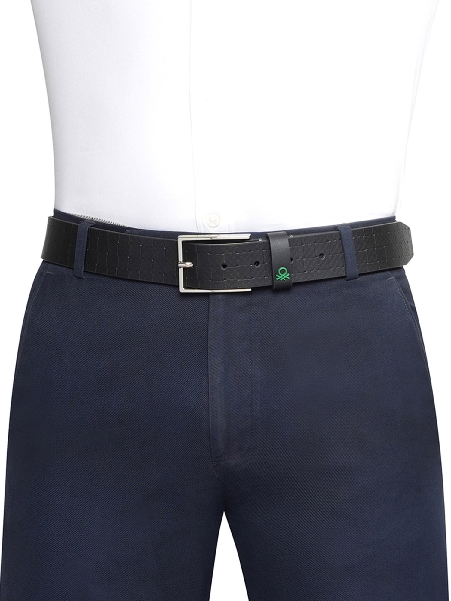 Fossil Julian Black Leather Solid Waist Belt