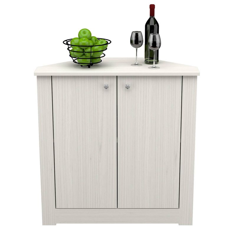 1 Shelf Corner Storage Cabinet Washed Oak - Inval