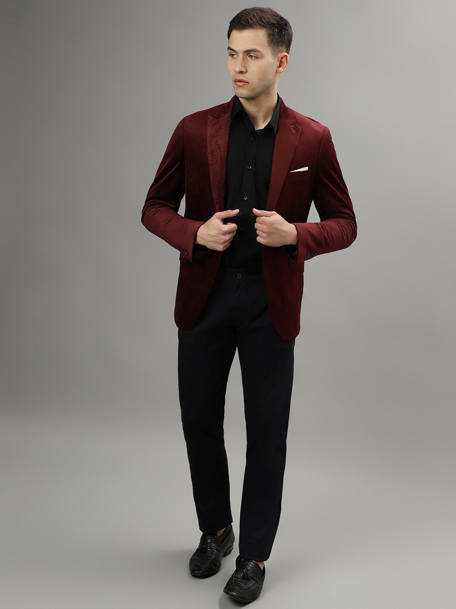 Lindbergh Burgundy Slim Fit Blazer