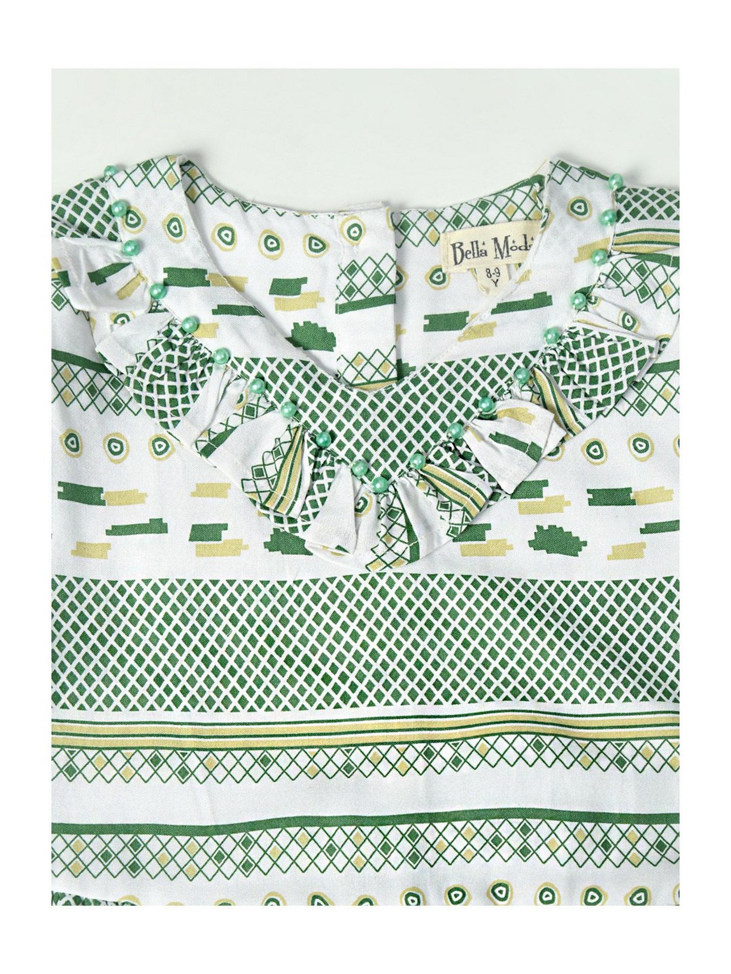 Bella Moda Kids Multicolor Printed Full Sleeves Fit & Flare Dress