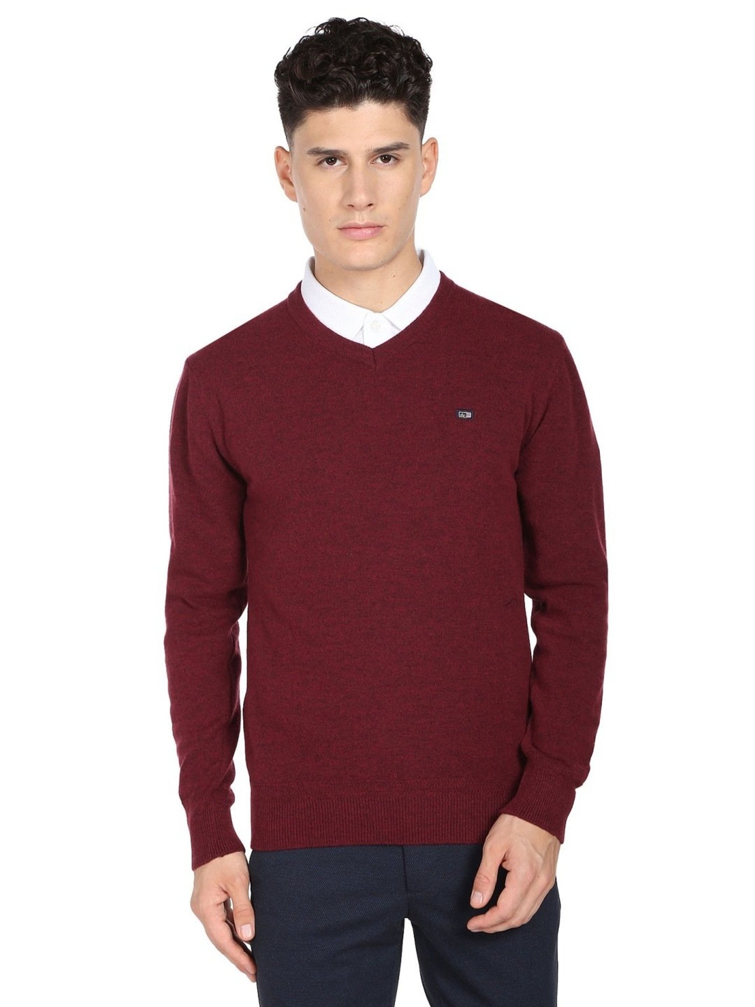 Arrow Sports Red Regular Fit Sweater