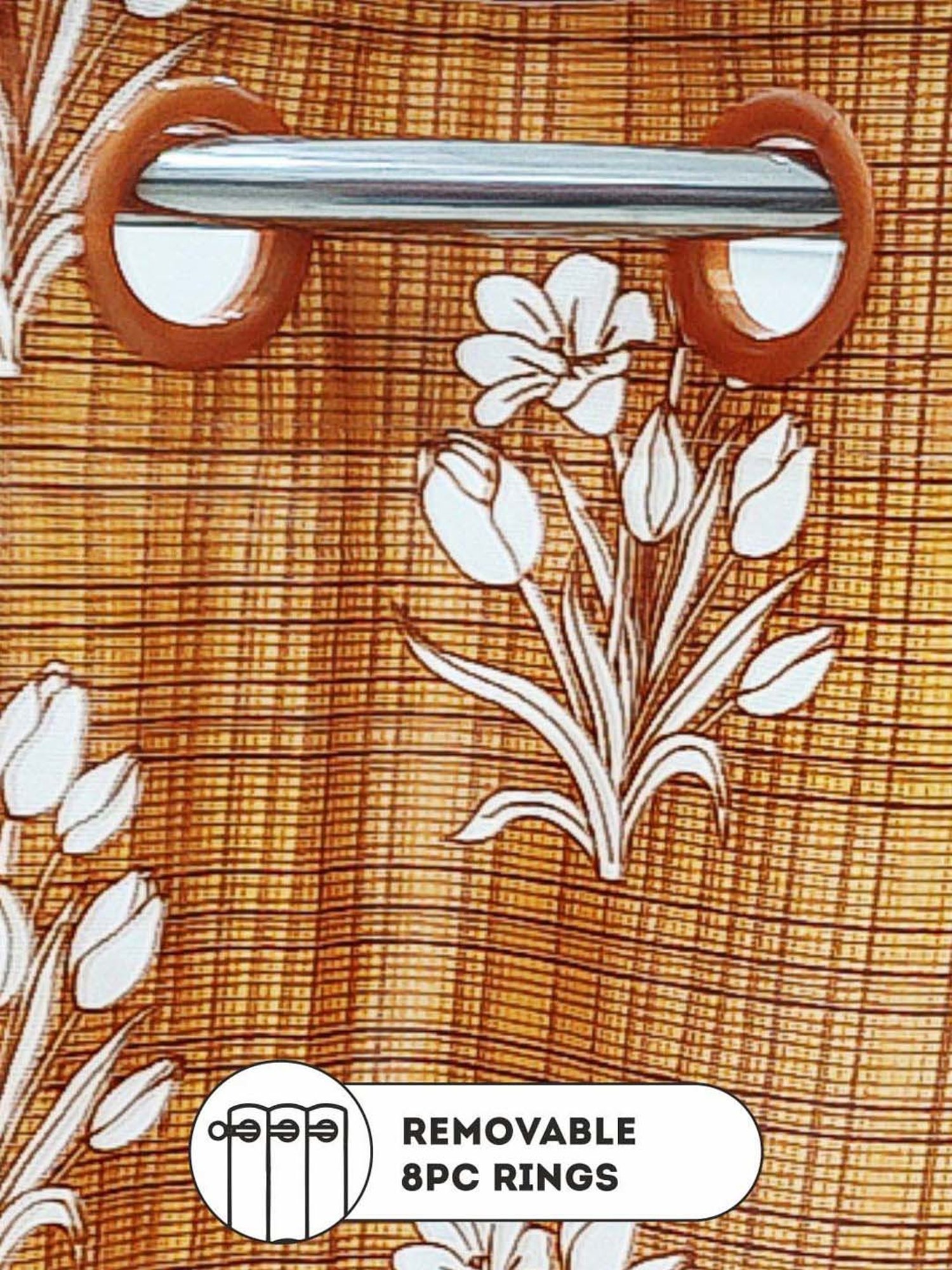 Bianca SANTORO Orange Faux Silk 5 Ft. Window Curtain - Set of 2