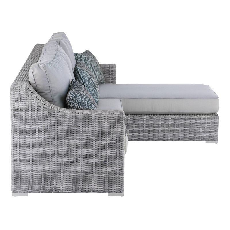Vallauris Outdoor Storage Sectional - Gray Wicker - Adore Decor
