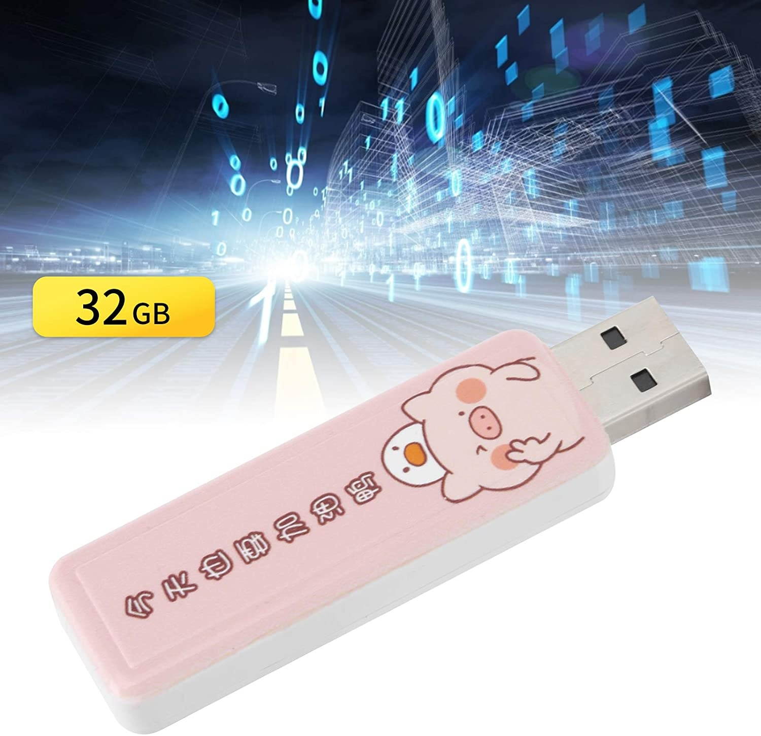 01 U Disk, Portable Flash Disk Flash Disk USB Flash Drive for Office for School for Home for Car(Refueling Duck, 32GB)