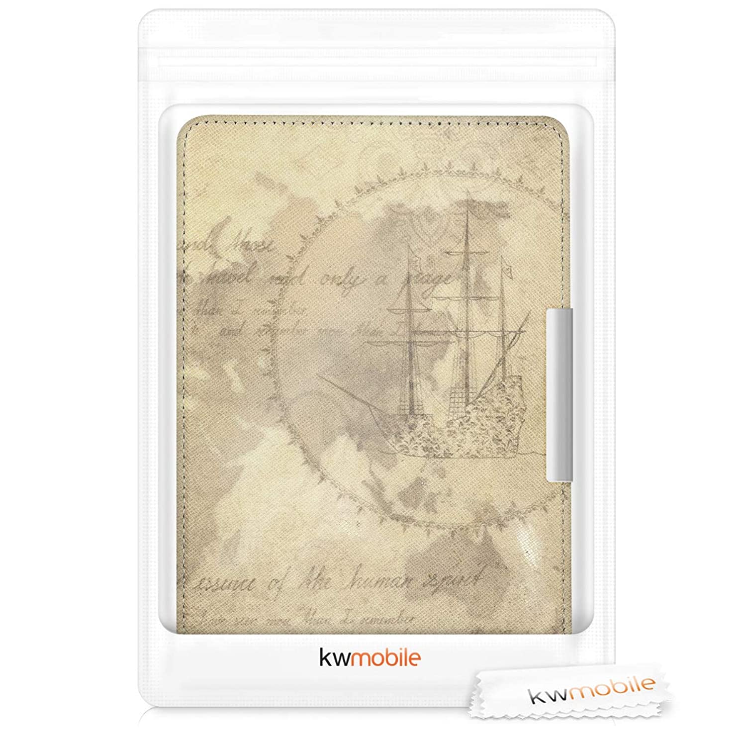 Case Compatible with Amazon Kindle Paperwhite - PU e-Reader Cover - Travel Vintage