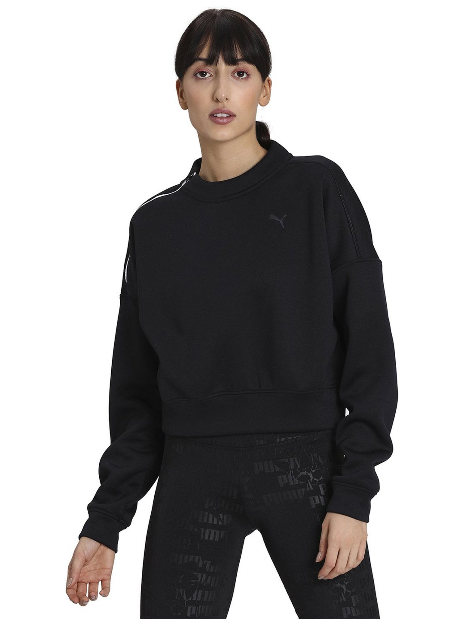 Puma Black Regular Fit Sports Sweatshirt