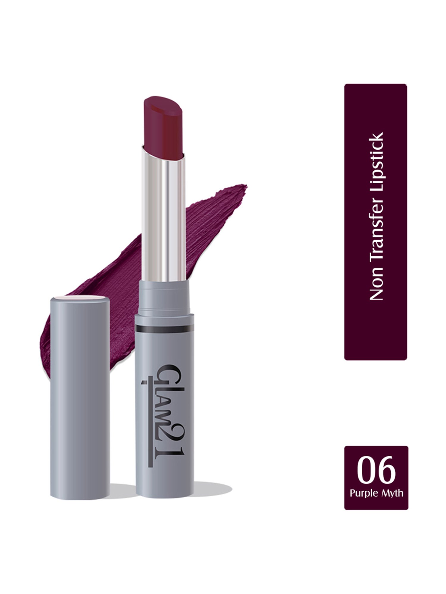 Glam21 Non Transfer Lipstick 06 Purple Myth - 2.8 gm